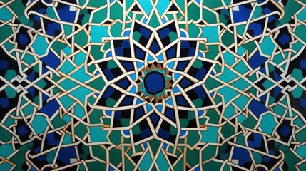 Islamic pattern on the wall of the mosque.