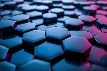 Obraz premium Digital hexagon technology abstract background