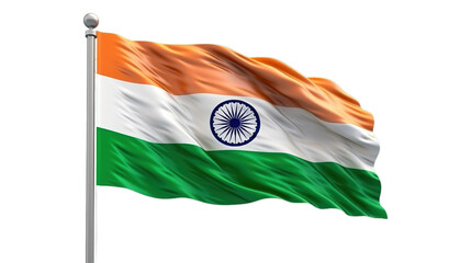 Indian flag isolated on transparent background, Generative ai.