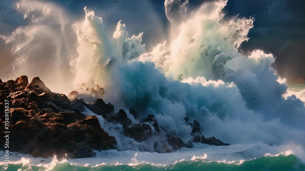 Poster With each passing second, the water builds up immense pressure before erupting through a tiny gap in a mesmerizing display of strength.