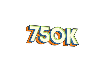3d render 750K Followers PNG