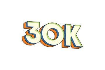3d render 30K Followers PNG