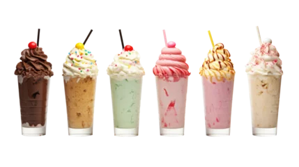 Foto op Canvas icecream milkshake on white isolated on clear png background and transparent background. food drink and dessert concept for cafe and restaurent, AI generative. © Adisakdi