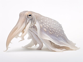 a white squid with a long nose