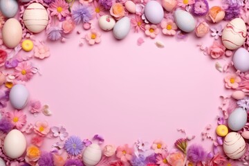 Naklejka na ściany i meble Flowers Composition on Pink. Babys Breath, Copy Space
