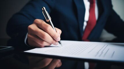 business person signing a document