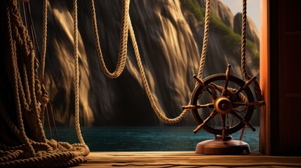 boat ship old wheel