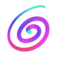 hand drawn 3d strokes rainbow colorful modern lines transparent background 