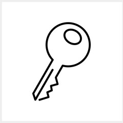 Doodle key icon isolated. Hand drawn art line. Sketch vector stock illustration. EPS 10