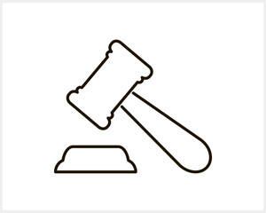 Judge hammer icon isolated. Auction gavel. Vector stock illustration. EPS 10