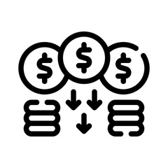 economic crisis line icon