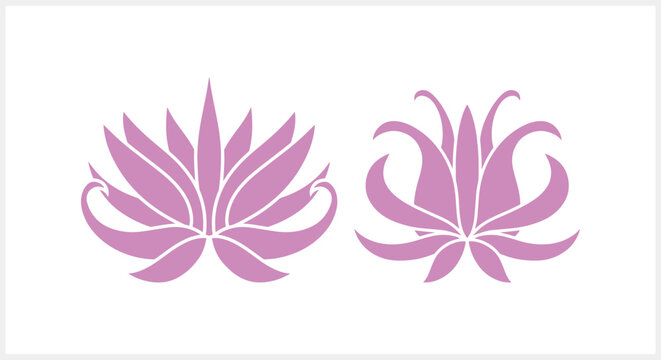 Lotus flower doodle icon isolated. Stencil vector stock illustration. EPS 10