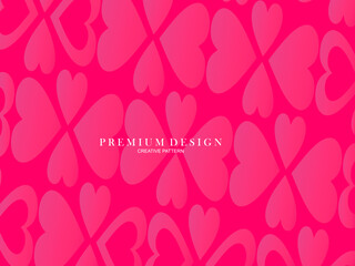 Seamless red love heart pattern illustration. Cute romantic pink hearts background print. Valentine's day holiday background texture, romantic wedding design. Romantic greeting card.