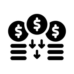economic crisis glyph icon