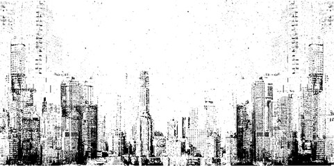 Distressed overlay texture of rusted grunge city. Grunge black and white urban texture. Dark messy dust overlay distress background. Vector illustration