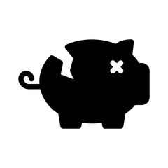 piggy bank glyph icon