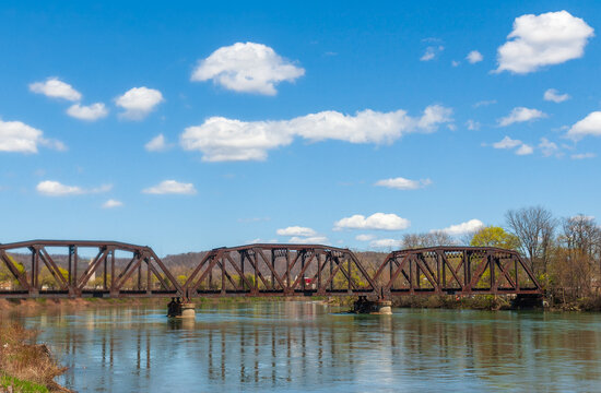 Train trestle bridge across the Allegheny River, Warren, PA