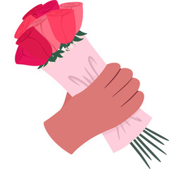 Valentine day love red pink heart bouquet