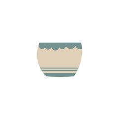 vector pot with brown and white colors illustration