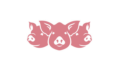 three pig heads icon