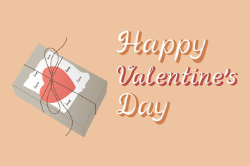 St Valentines day retro greeting banner or card
