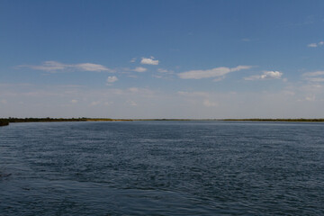 smooth surface of a large river