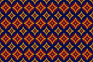 Fabric beautiful ikat pattern art. Ethnic ikat seamless pattern in tribal. American, Mexican style. Design for background, wallpaper, illustration, clothing, carpet, textile, batik, embroidery.