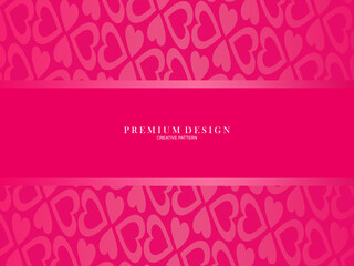 Seamless red love heart pattern illustration. Cute romantic pink hearts background print. Valentine's day holiday background texture, romantic wedding design. Romantic greeting card.