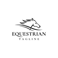 Horse Logo. Equestrian Symbol Design Template Vector Illustration
