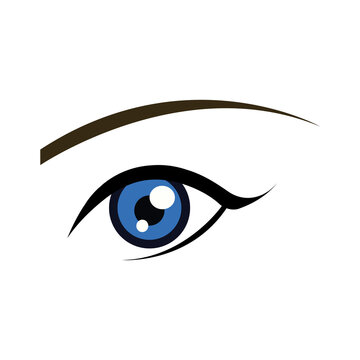 Beautiful blue woman's eye.
