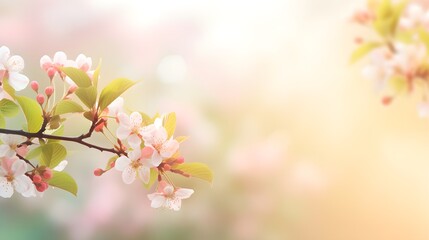 Beautiful spring background with flowers, copy space.