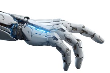 Robot hand isolated on white background, clipping path.