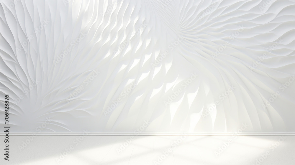 Poster abstract white light on wall background for display product. mockup with blank empty scene concept w