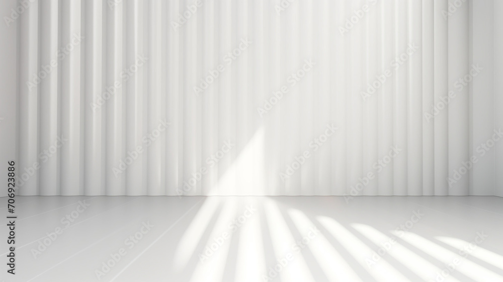 Poster abstract white light on wall background for display product. mockup with blank empty scene concept w