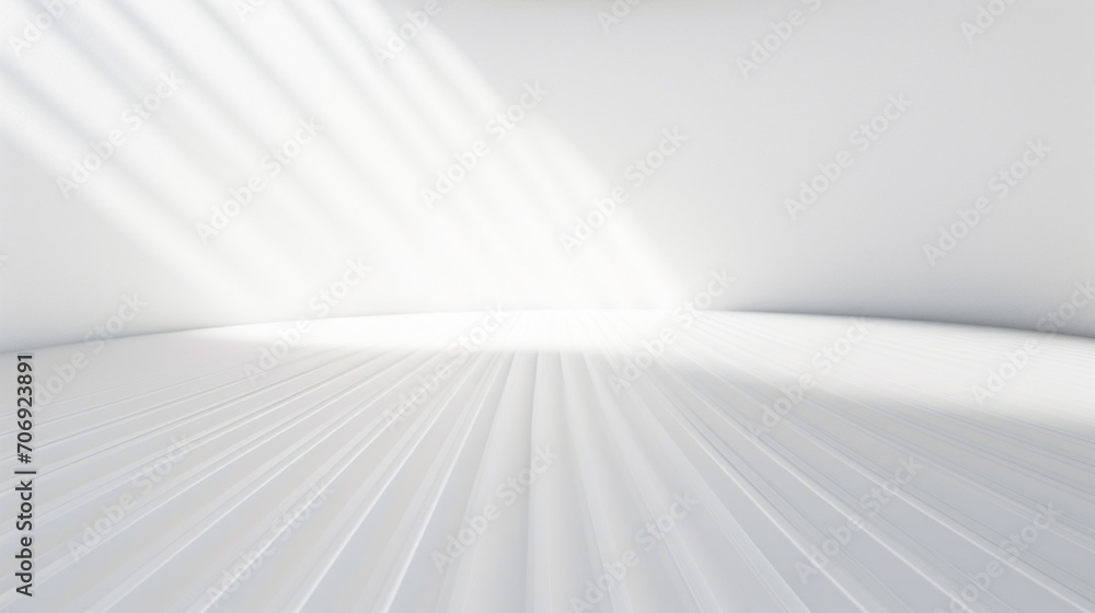 Poster abstract white light on wall background for display product. mockup with blank empty scene concept w