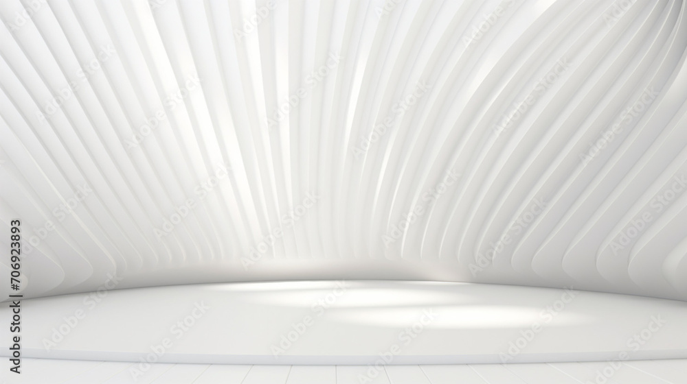 Poster abstract white light on wall background for display product. mockup with blank empty scene concept w
