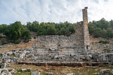 Scenic views of Olba near Uzuncaburç, is an archaeological site in Mersin Province, Turkey,...
