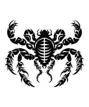 Scorpion Black and white vector illustration Tattoo design