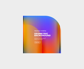 Round square geometric abstract background