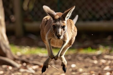 Kangaroo hopping. 