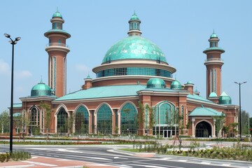 Fototapeta na wymiar Mosque building exterior professional photography