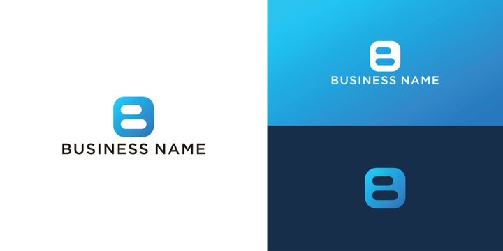 flat design letter b logo template