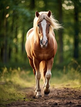 Country Farm Horse Photo: Captivating Nature Display with Vibrant Farm Animals
