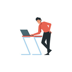 set of poses of people wearing orange clothes cartoon