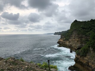 sea view from the top of the hill on the beach