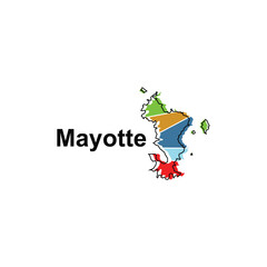 Map City of Mayotte, Vector isolated illustration of simplified administrative map of France. Borders and names of the regions. suitable for your company