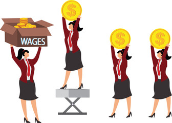 Crowdfunding, Wages, Receiving, Investment, Paying, Businesswoman