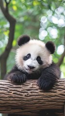 Panda background . Vertical background 