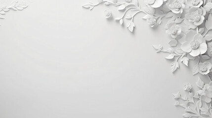 White delicate background with vintage floral