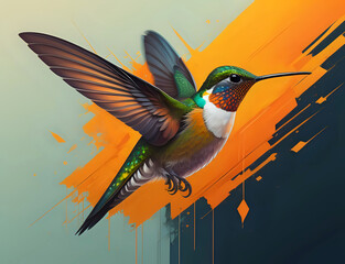 Fototapeta premium fliegender Kolibri